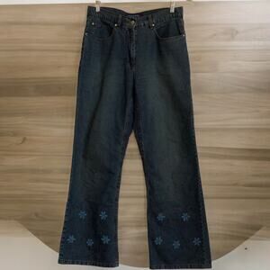 Adolfo beaded flower swirl‎ Embellished high waist jeans Women’s Size 29